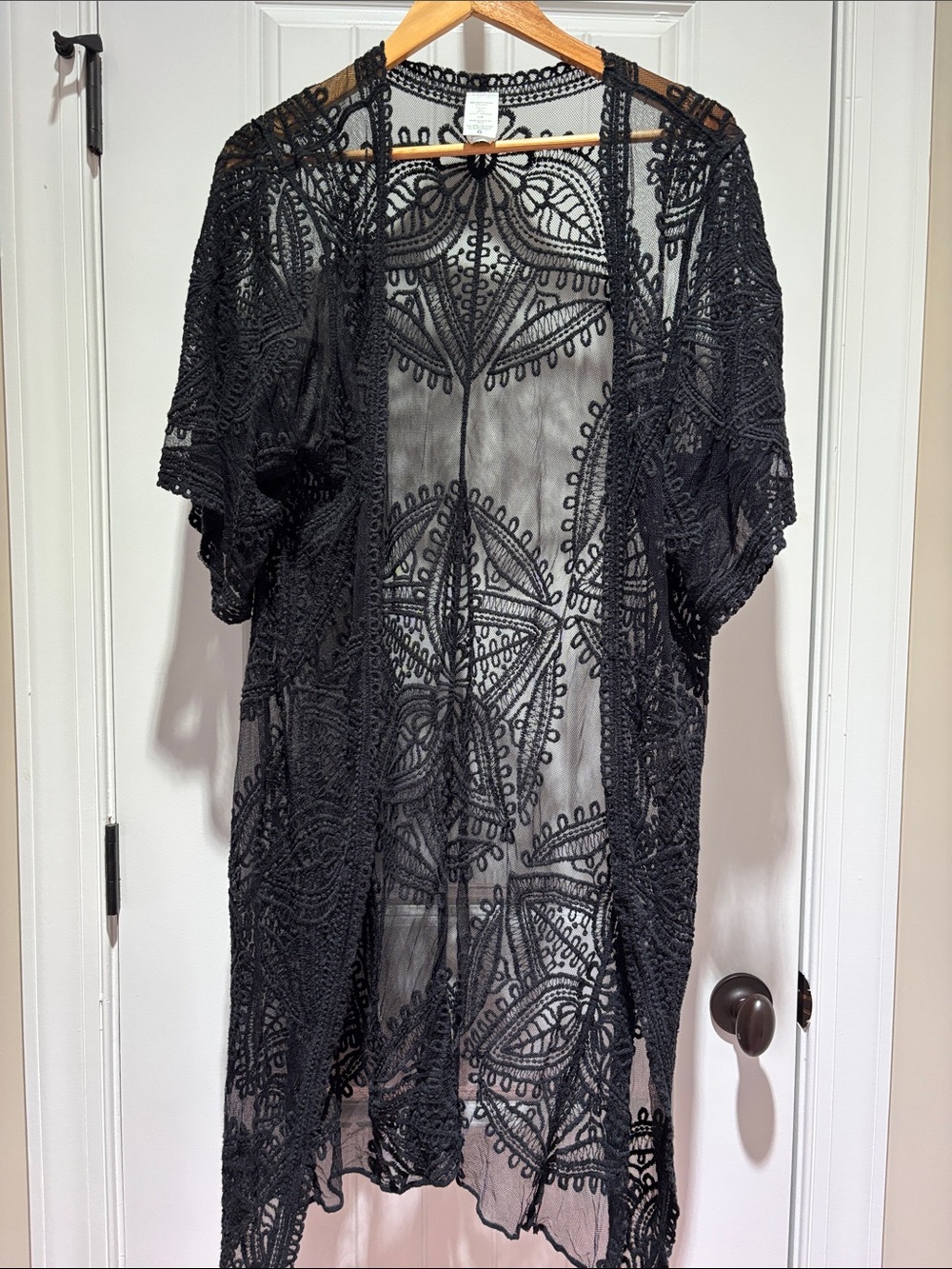 Black Lace Kimono Cover-Up